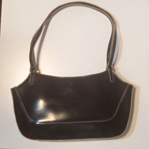 Vintage Y2K Black Leather DKNY Shoulder Bag